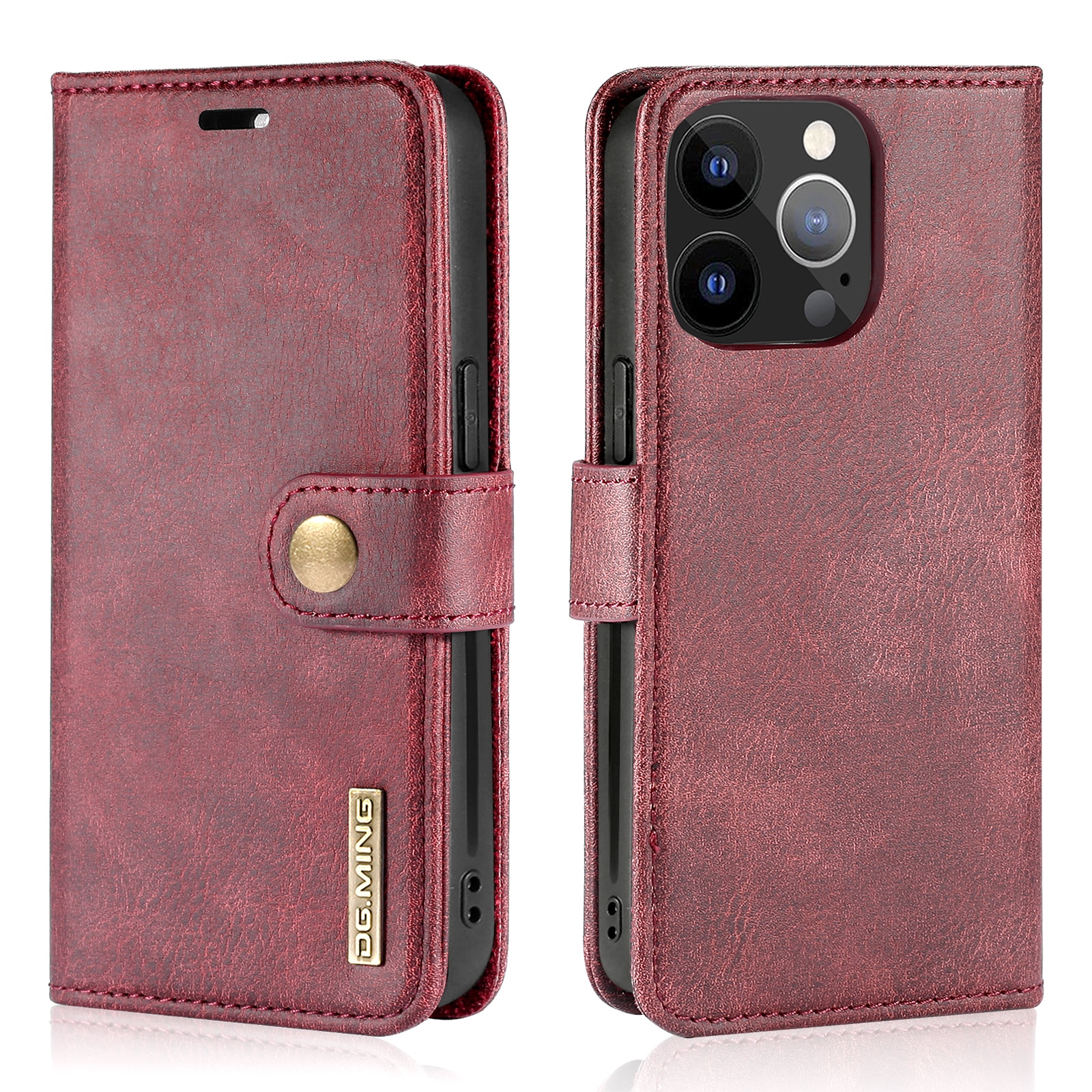 iPhone 13 Pro Max Plånboksfodral med avtagbart skal, röd