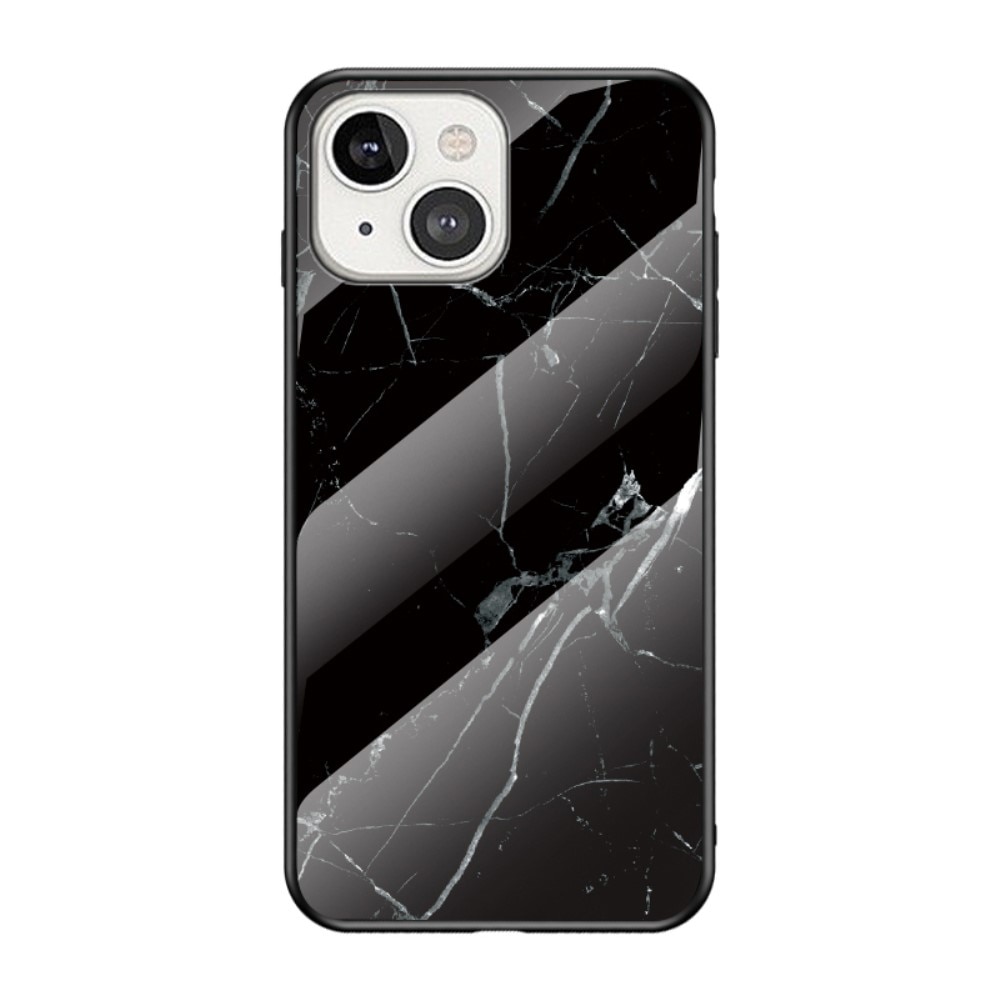 Apple iPhone 13 Mini Mobilskal med baksida av glas, svart marmor
