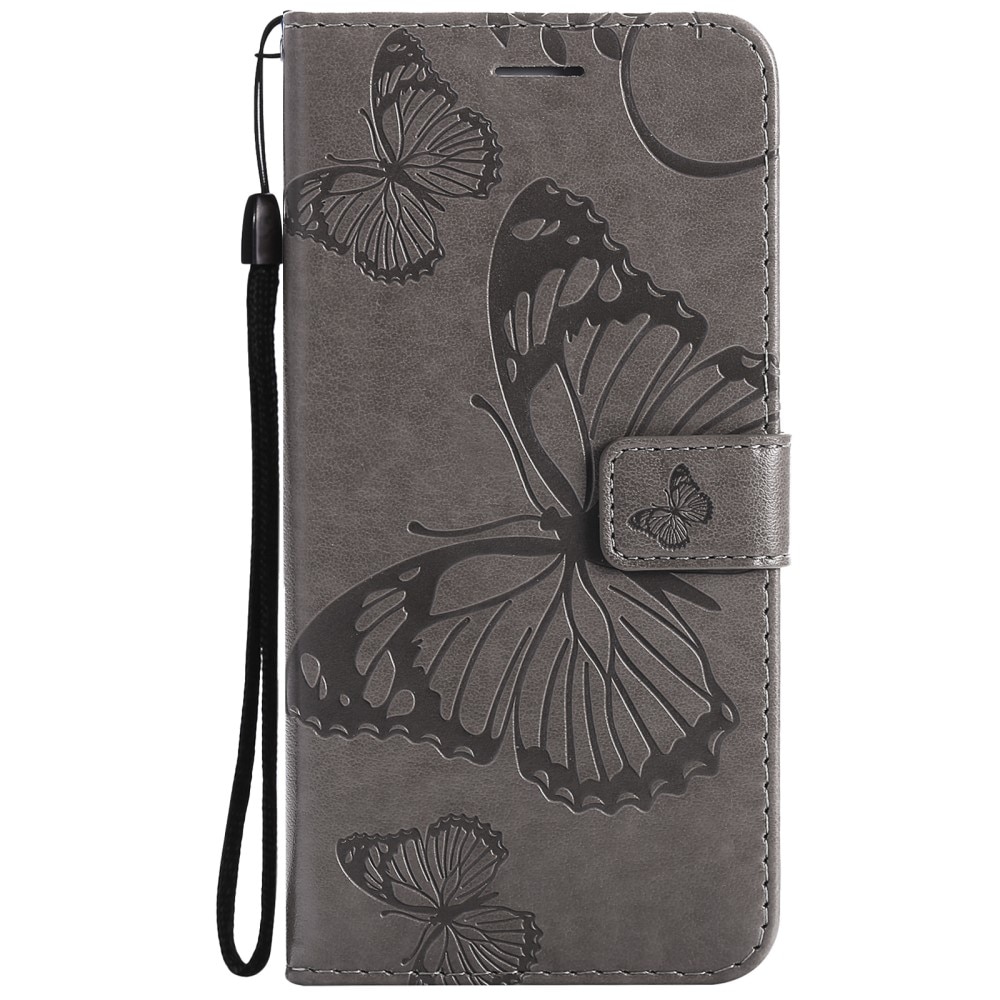 iPhone 13 Mini Mobilfodral med fjärilar, grå