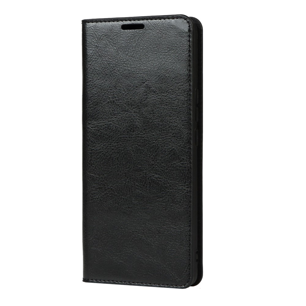 iPhone 13 Smidigt mobilfodral i äkta läder, svart