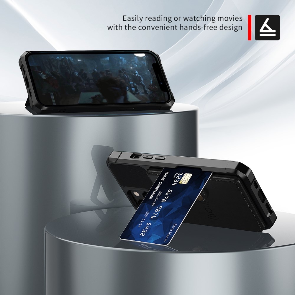 iPhone 13 Mini Stöttåligt Mobilskal med Plånbok, svart