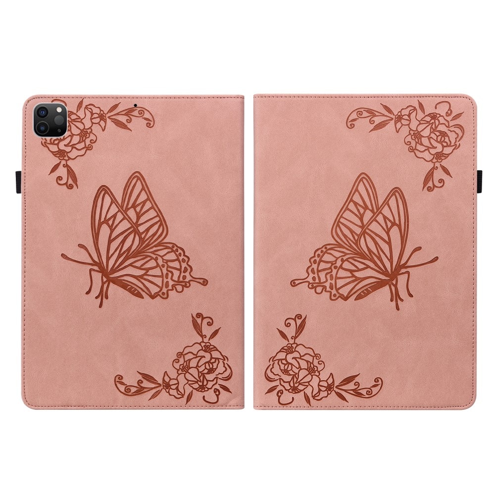 iPad Pro 11 4th Gen (2022) rosa Fodral med fjärilar, rosa