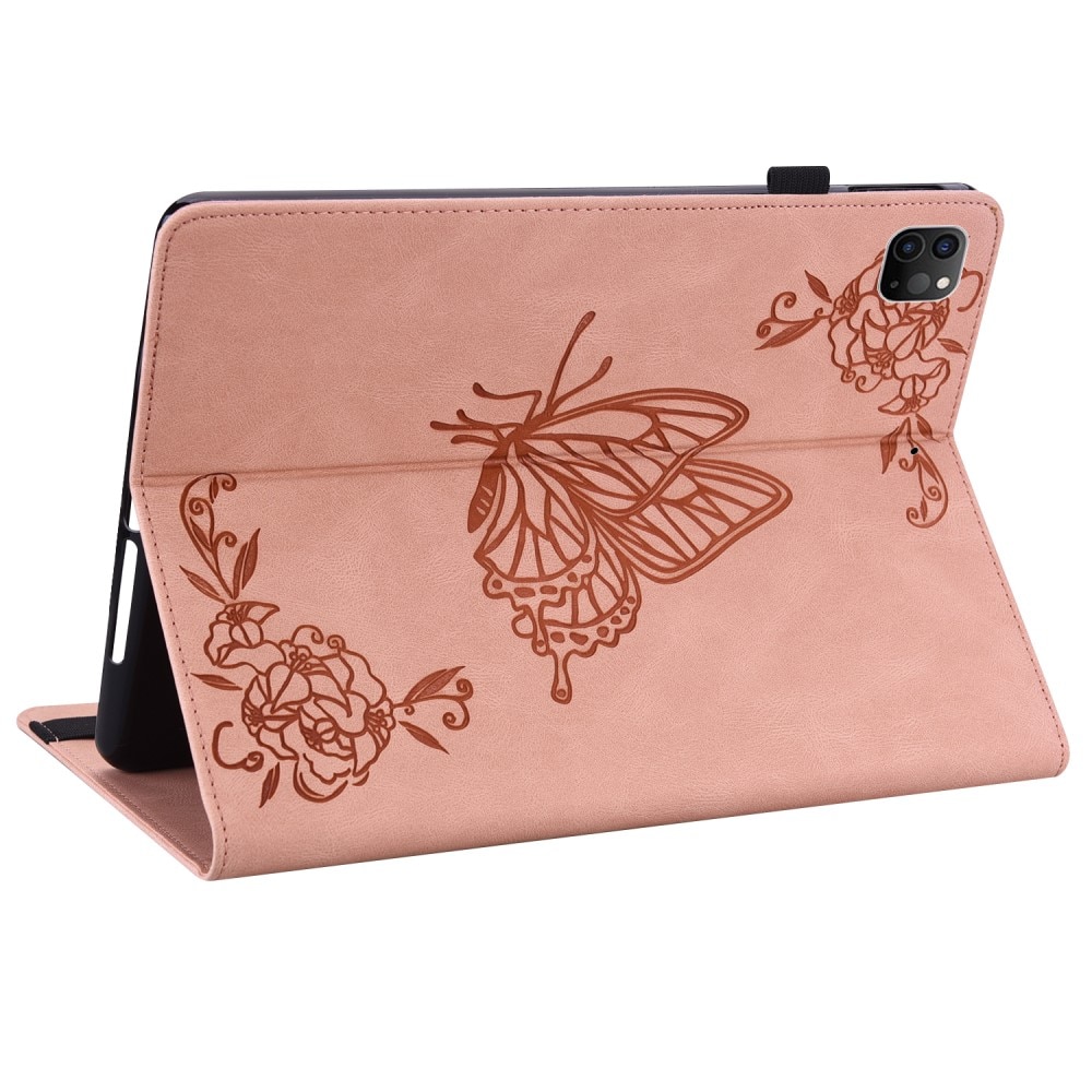 iPad Pro 11 4th Gen (2022) rosa Fodral med fjärilar, rosa