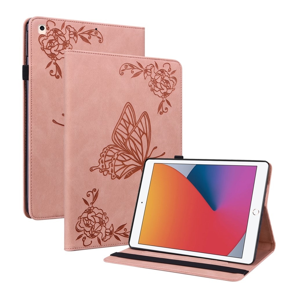 iPad 10.2 9th Gen (2021) rosa Fodral med fjärilar, rosa