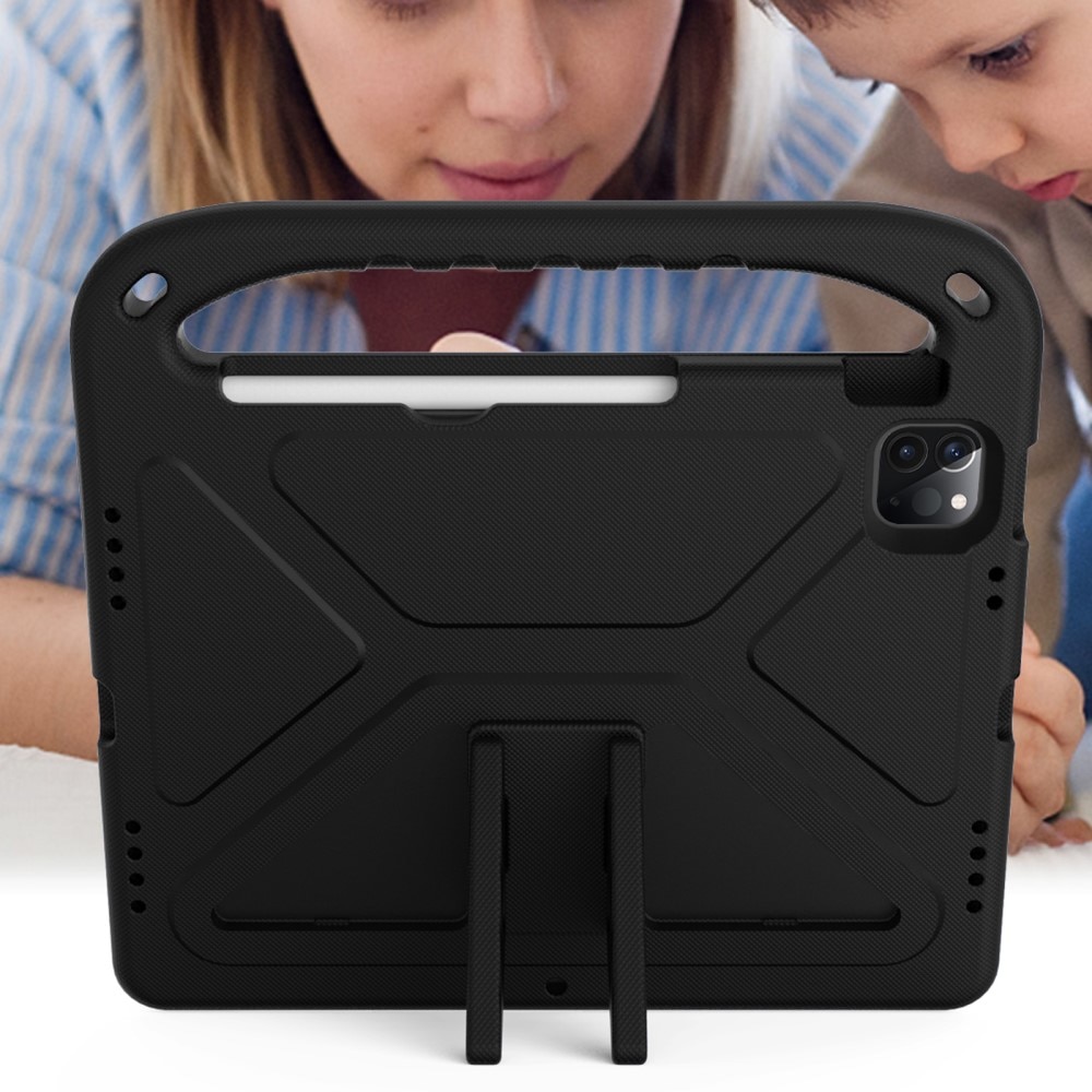 iPad Air 10.9 5th Gen (2022) Stöttåligt skal/fodral med handtag - Perfekt för barn, svart