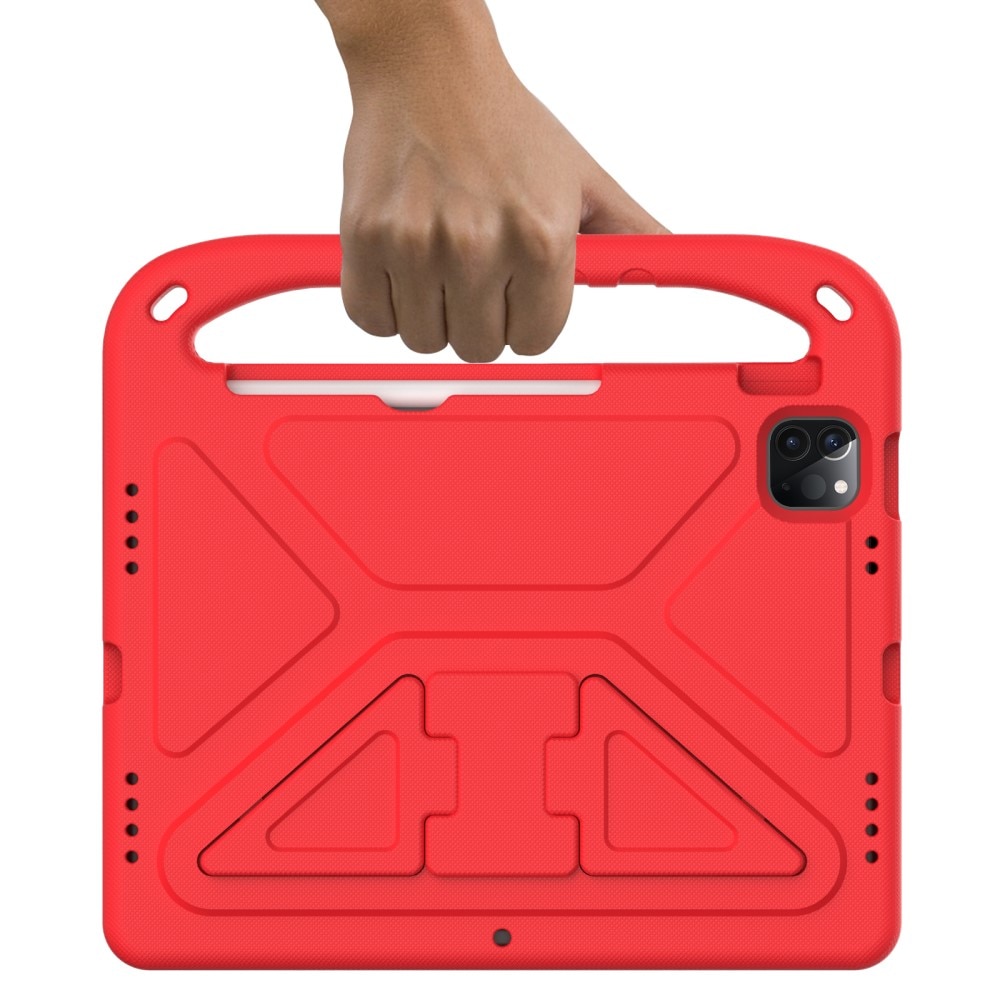 iPad Air 10.9 5th Gen (2022) Stöttåligt skal/fodral med handtag - Perfekt för barn, röd