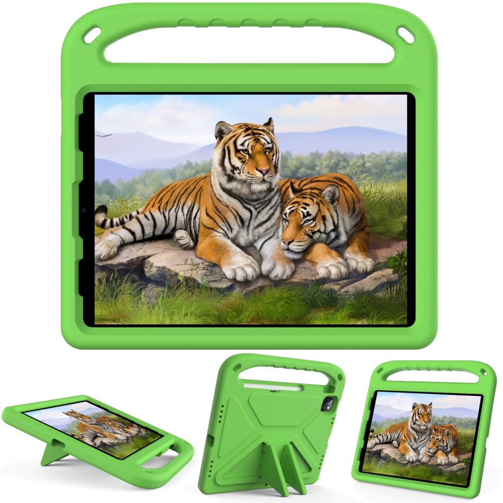 iPad Air 10.9 5th Gen (2022) Stöttåligt skal/fodral med handtag - Perfekt för barn, grön