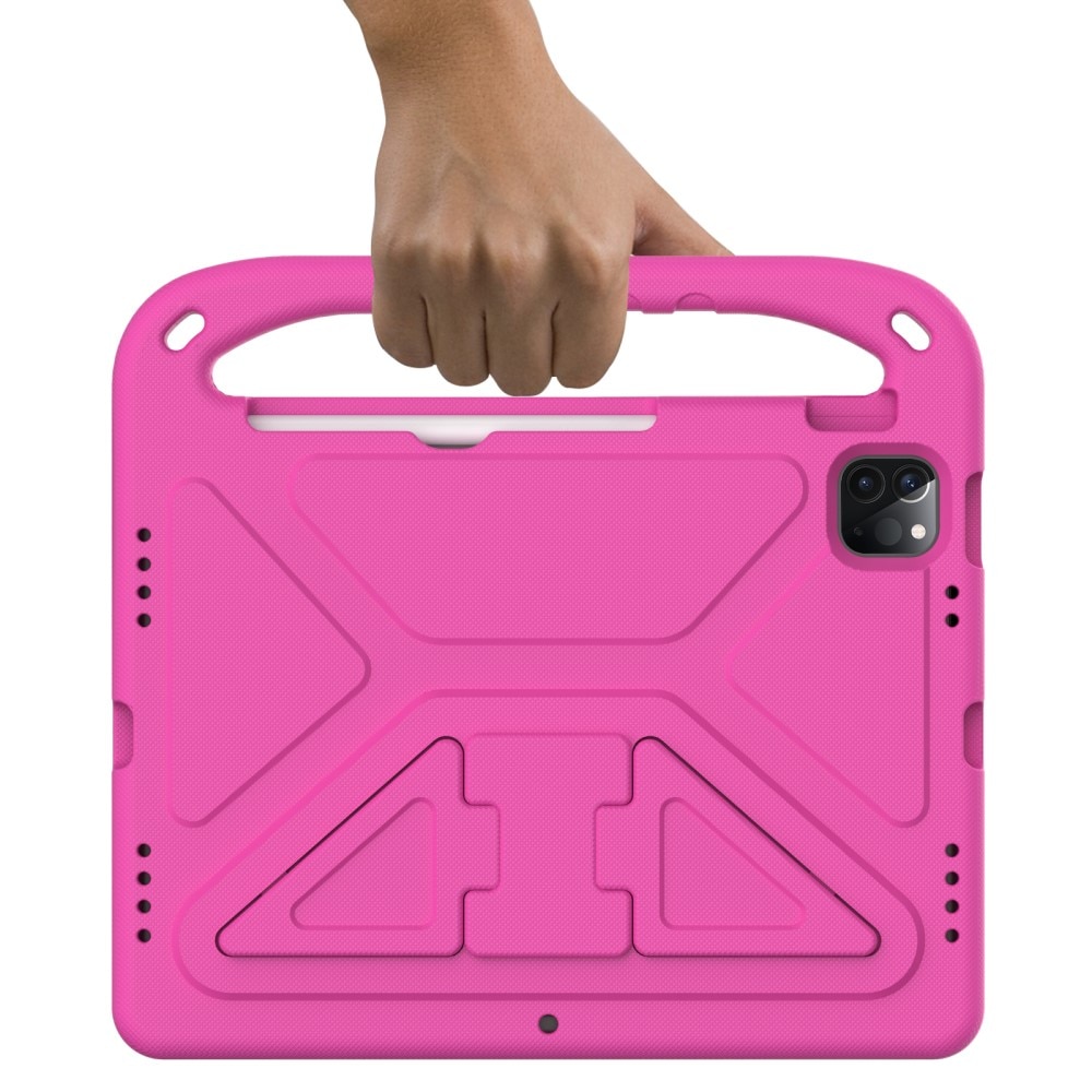 iPad Pro 11 3rd Gen (2021) Stöttåligt skal/fodral med handtag - Perfekt för barn, rosa