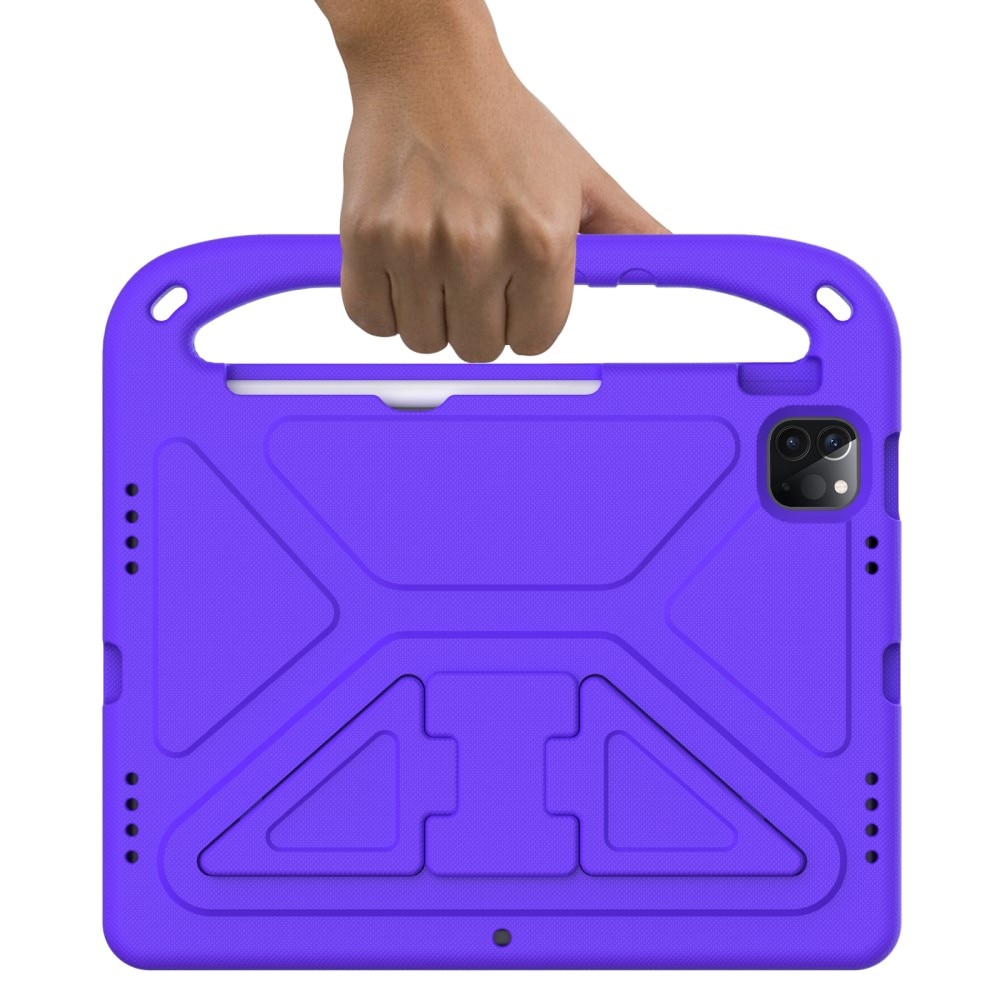 iPad Pro 11 4th Gen (2022) Stöttåligt skal/fodral med handtag - Perfekt för barn, lila