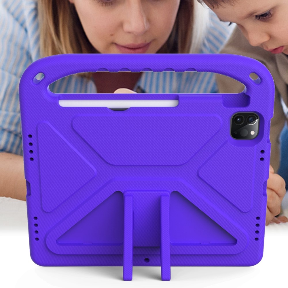 iPad Pro 11 3rd Gen (2021) Stöttåligt skal/fodral med handtag - Perfekt för barn, lila