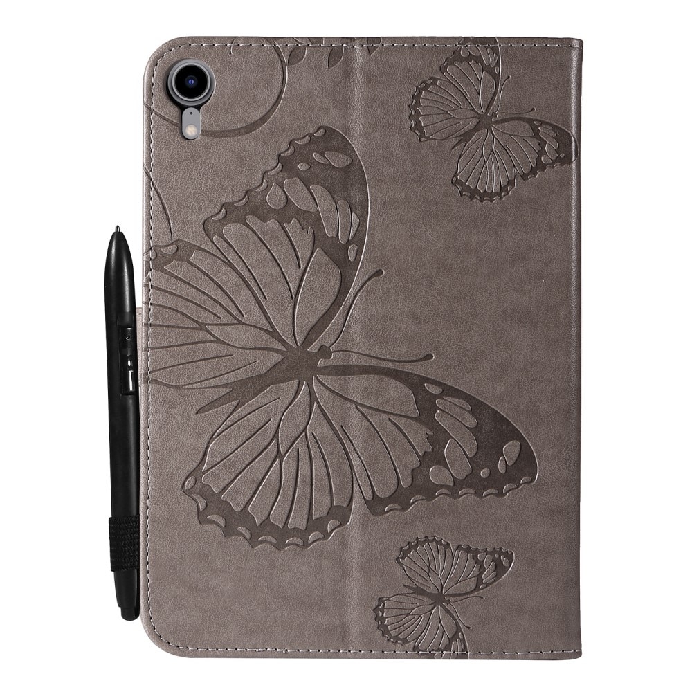 iPad Mini 6th Gen (2021) grå Fodral med fjärilar, grå