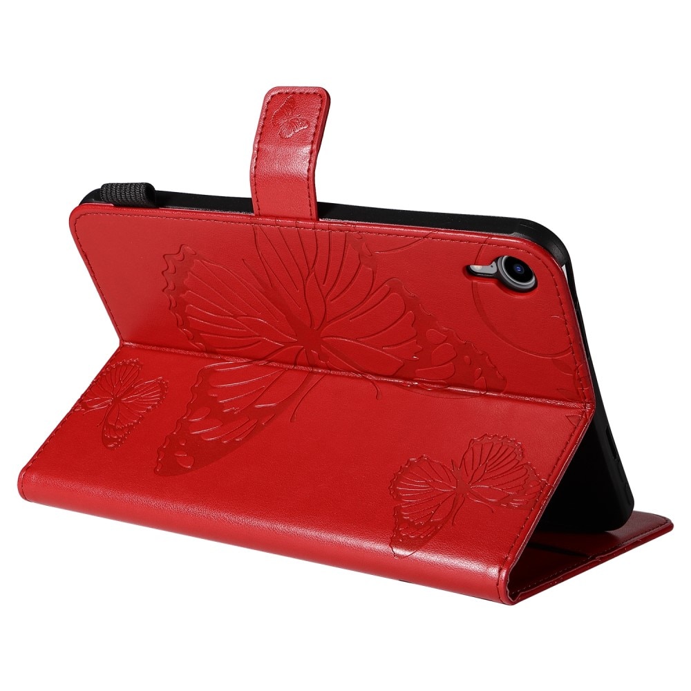 iPad Mini 6th Gen (2021) röd Fodral med fjärilar, röd