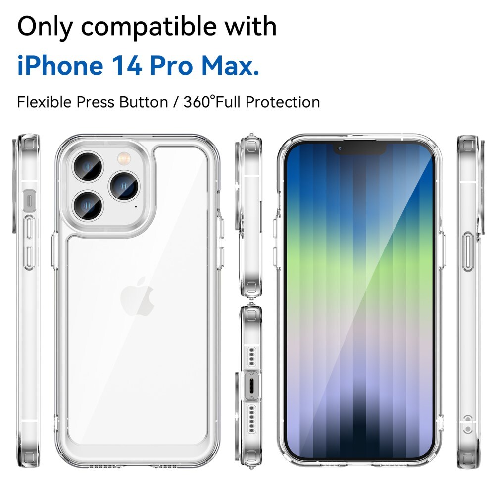 Apple iPhone 14 Pro Max Crystal Hybrid-skal, Genomskinlig