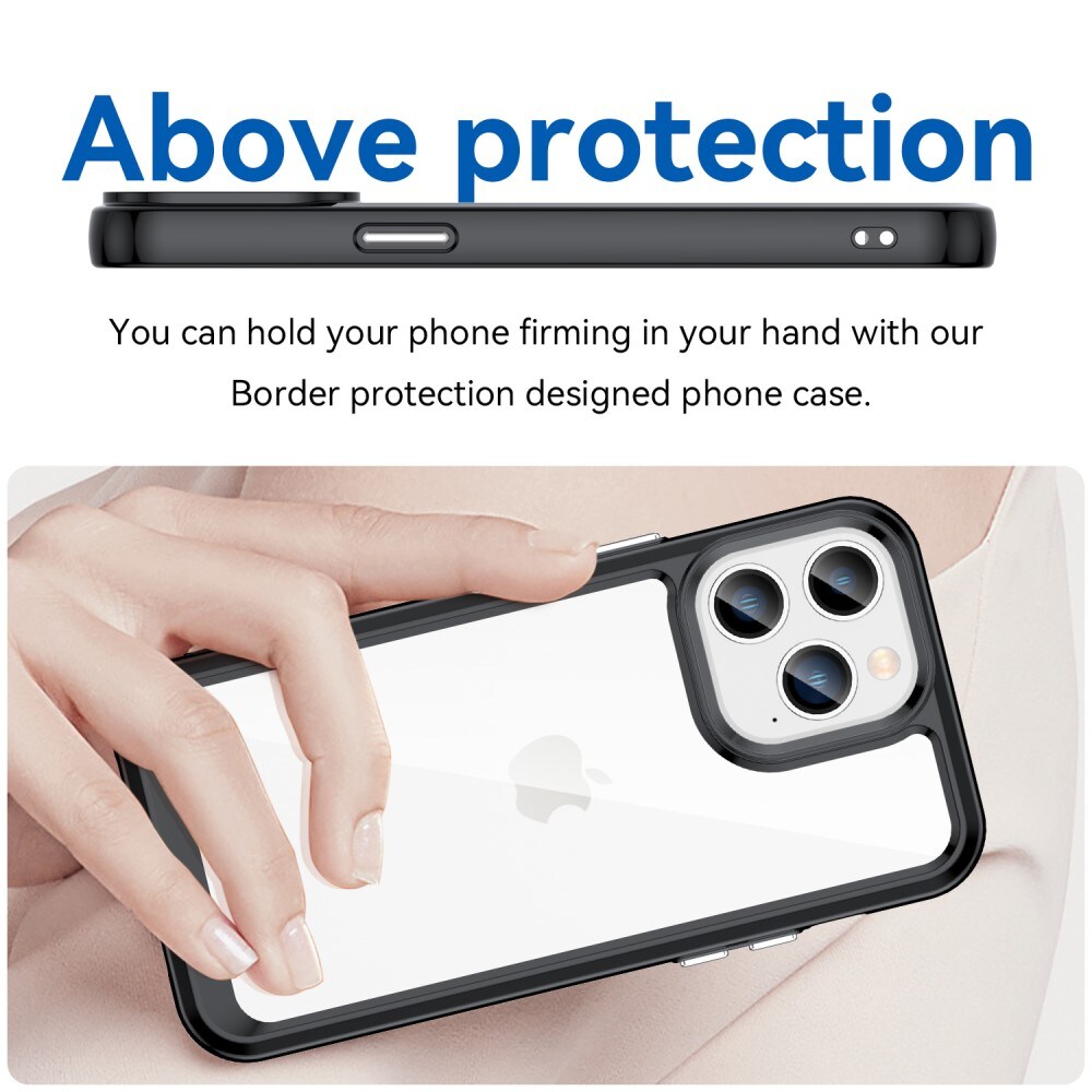 iPhone 14 Pro Crystal Hybrid-skal, Svart