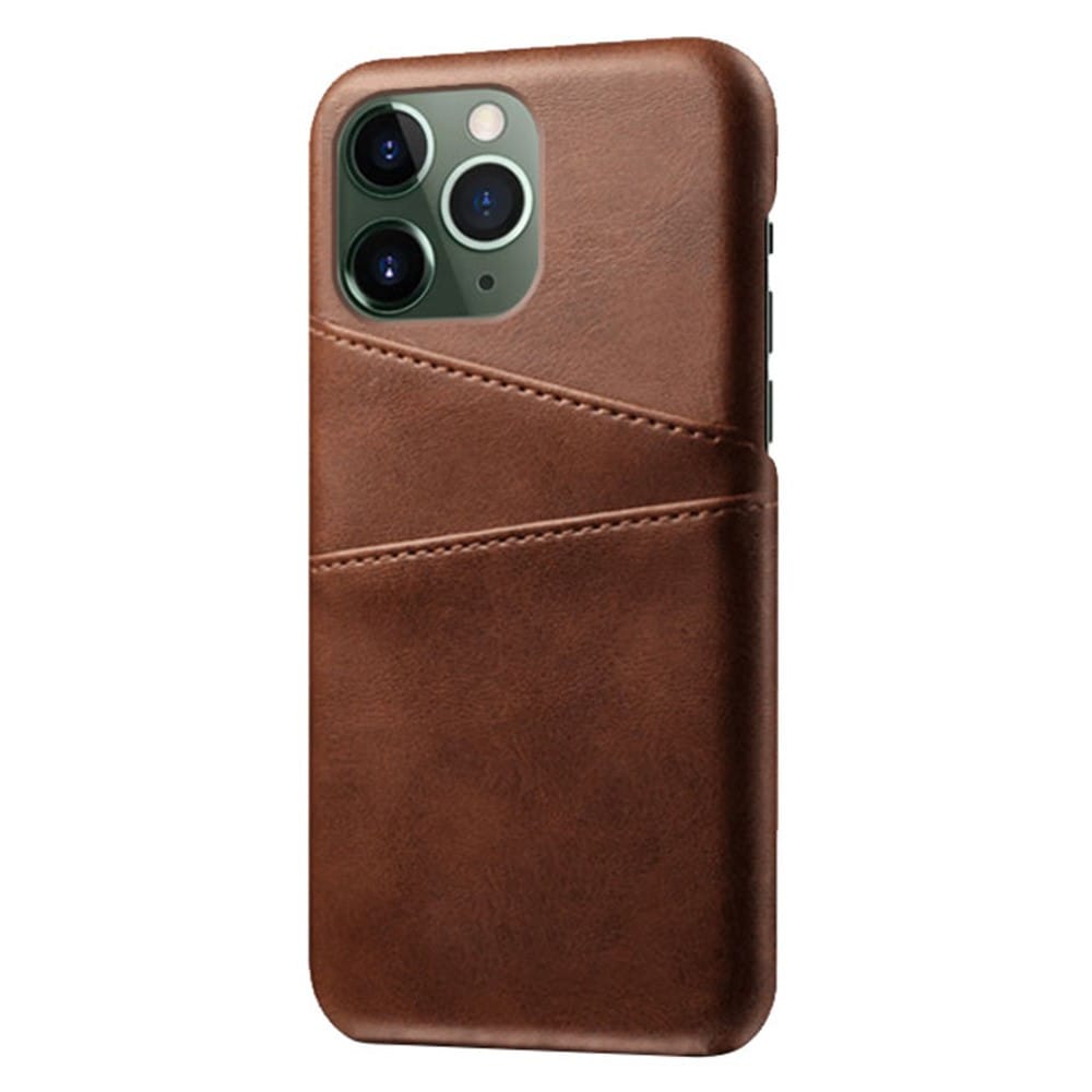 iPhone 14 Pro Snyggt skal med 2 kortfack, Brun