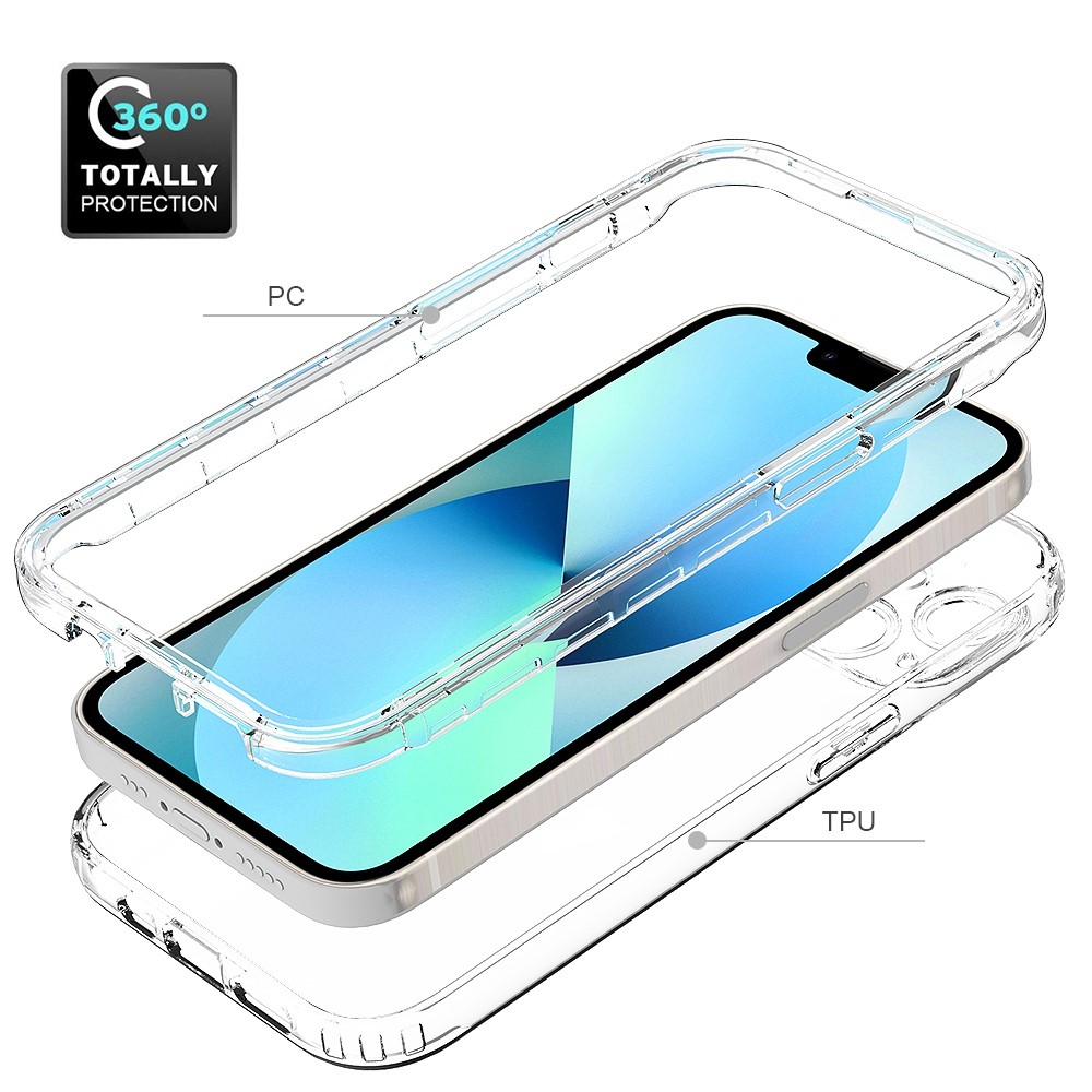 iPhone 14 Plus Stöttåligt mobilskal med skyddsram, Genomskinlig