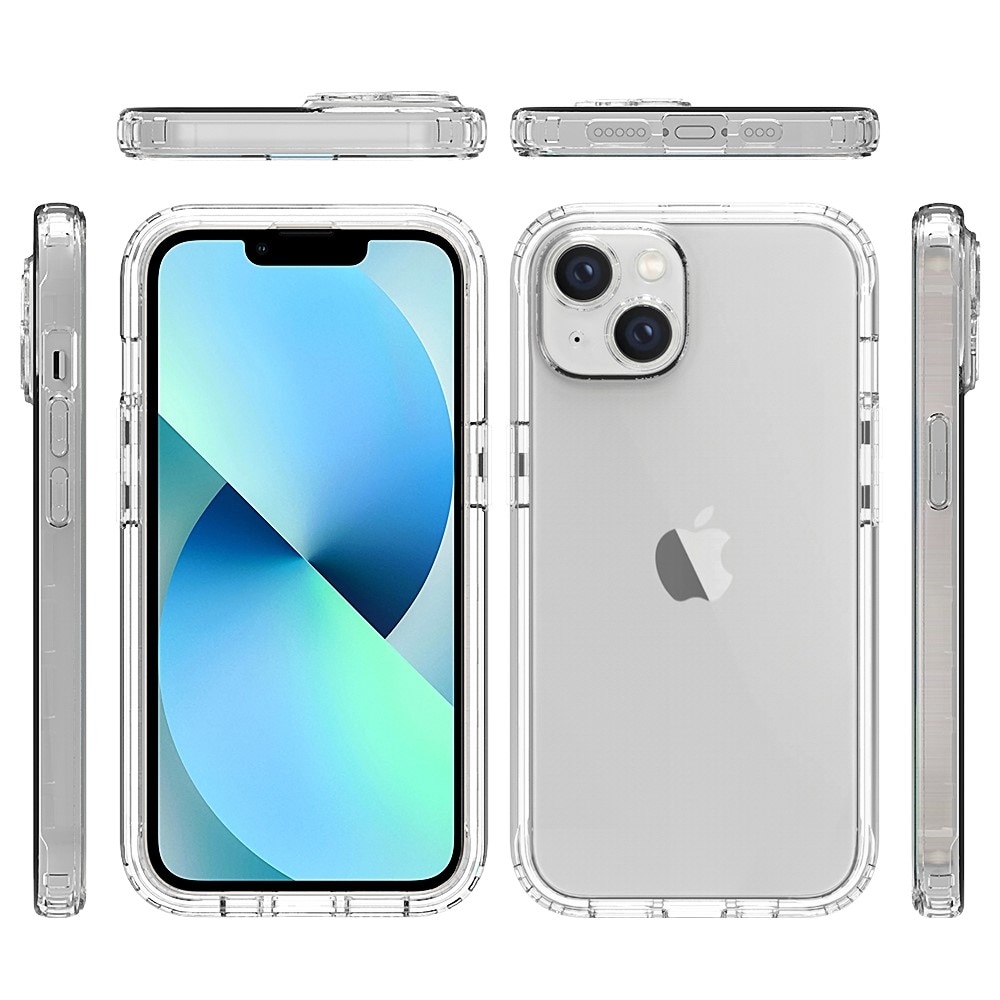 iPhone 14 Plus Stöttåligt mobilskal med skyddsram, Genomskinlig