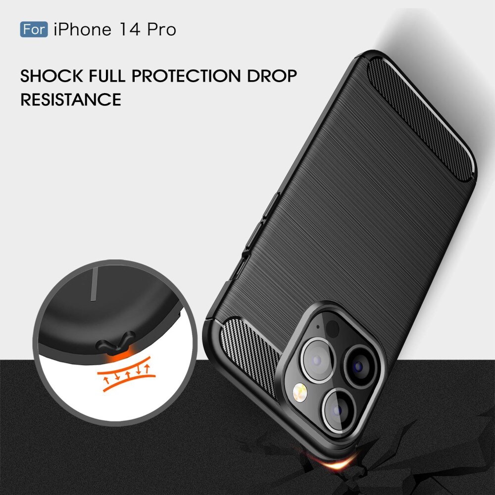 iPhone 14 Pro TPU-skal Brushed, Svart