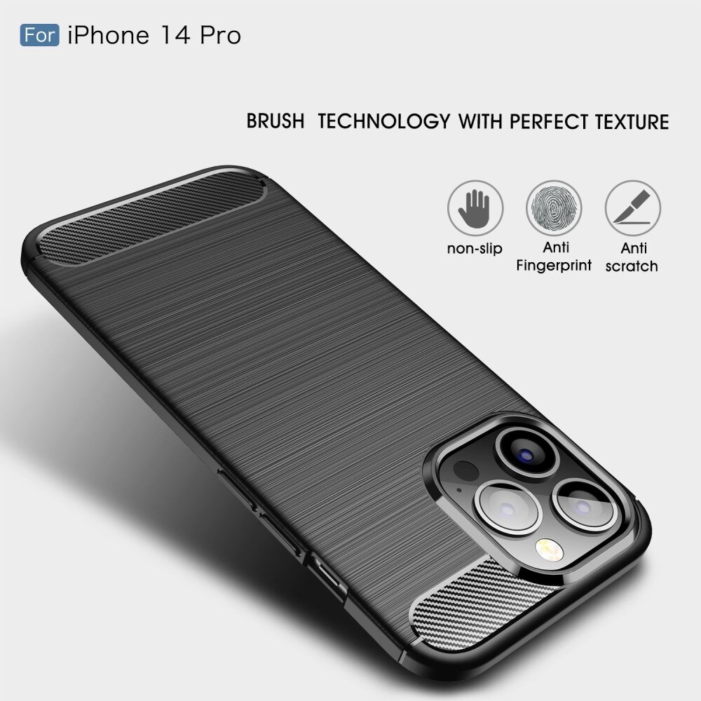 iPhone 14 Pro TPU-skal Brushed, Svart