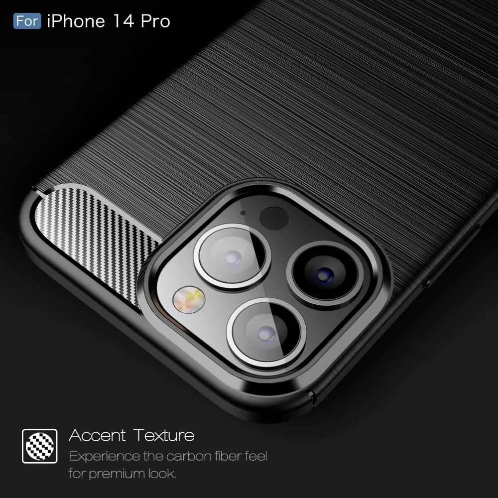 iPhone 14 Pro TPU-skal Brushed, Svart