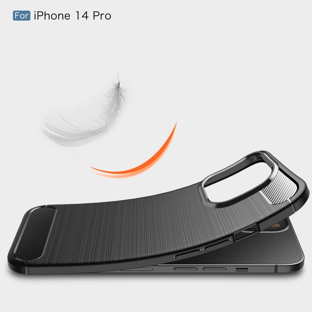 iPhone 14 Pro TPU-skal Brushed, Svart