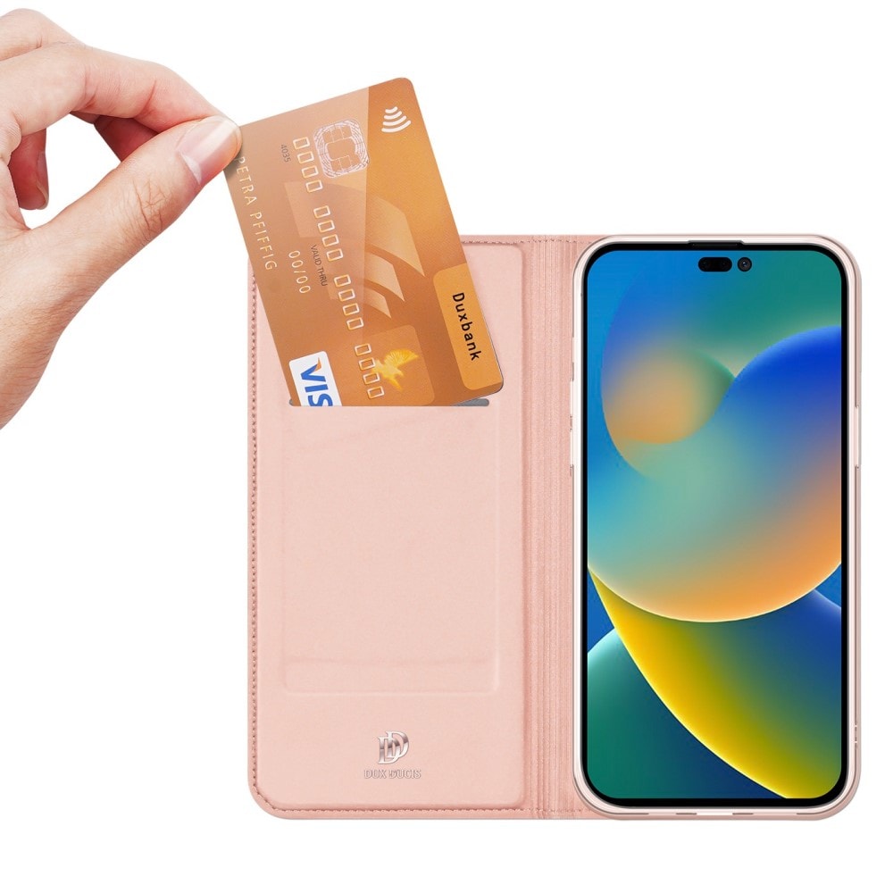 iPhone 14 Pro Slimmat mobilfodral, Rose Gold