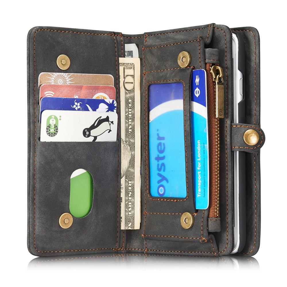 iPhone 8 Rymligt plånboksfodral med många kortfack, grå