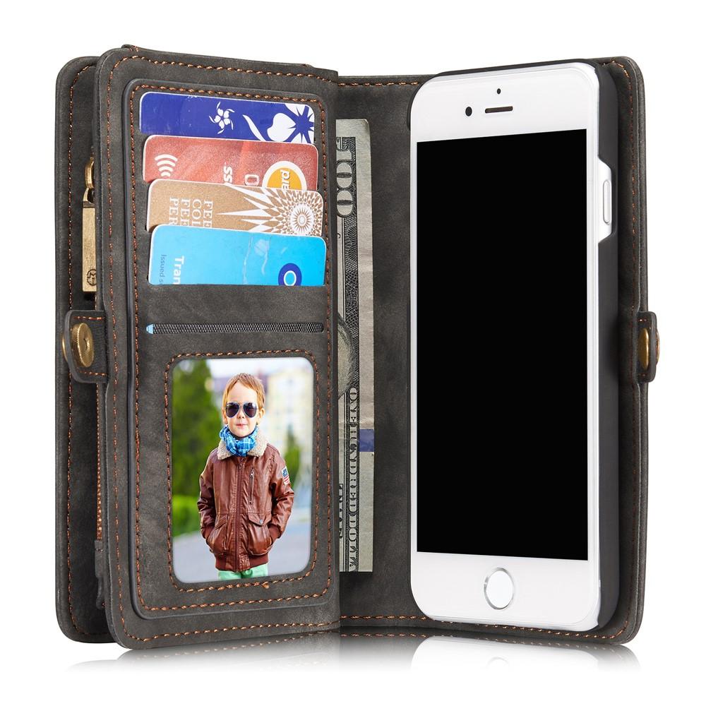 iPhone SE (2020) Rymligt plånboksfodral med många kortfack, grå