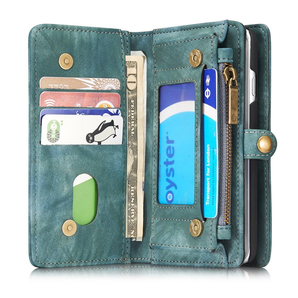 iPhone 7 Rymligt plånboksfodral med många kortfack, blå