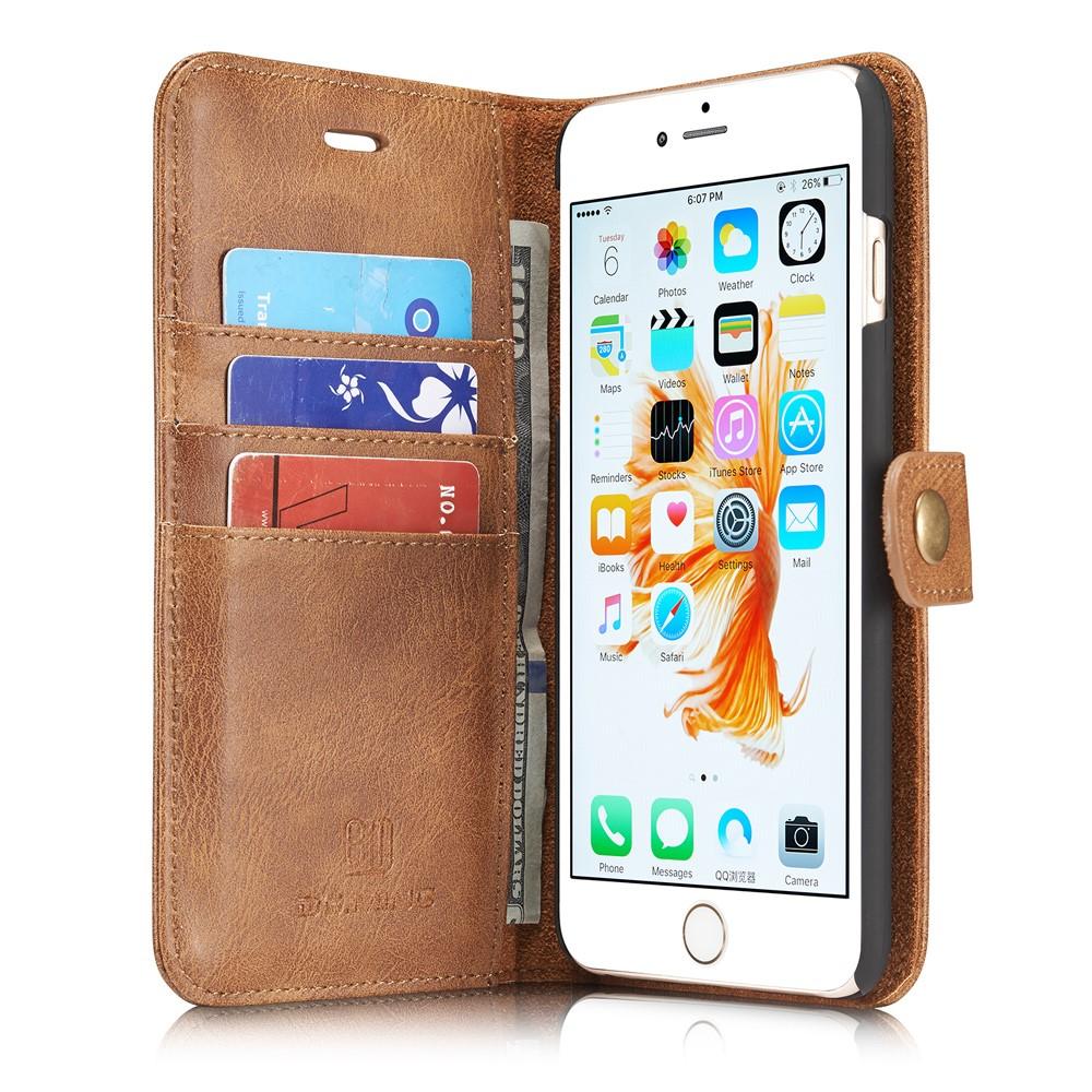 iPhone 6 Plus/6S Plus Plånboksfodral med avtagbart skal, Cognac