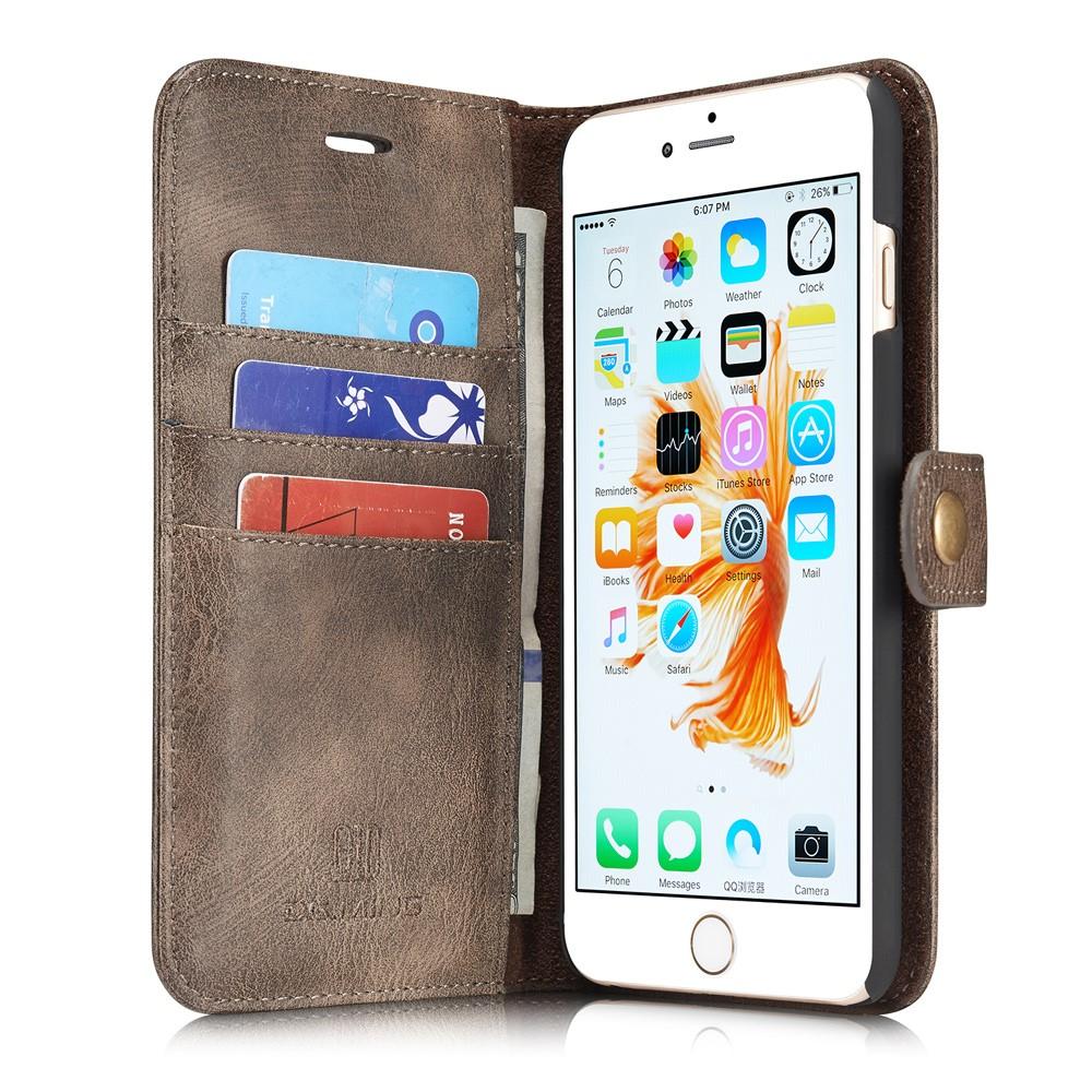 iPhone 6/6S Plånboksfodral med avtagbart skal, brun