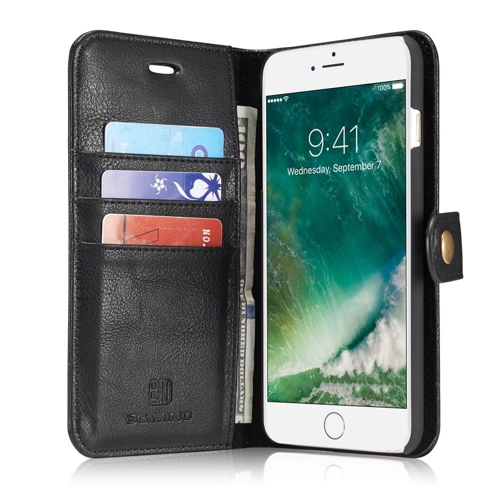 iPhone 7 Plus/8 Plus Plånboksfodral med avtagbart skal, svart