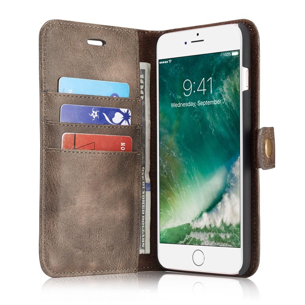 iPhone 7 Plus/iPhone 8 Plus Plånboksfodral med avtagbart skal, Brown