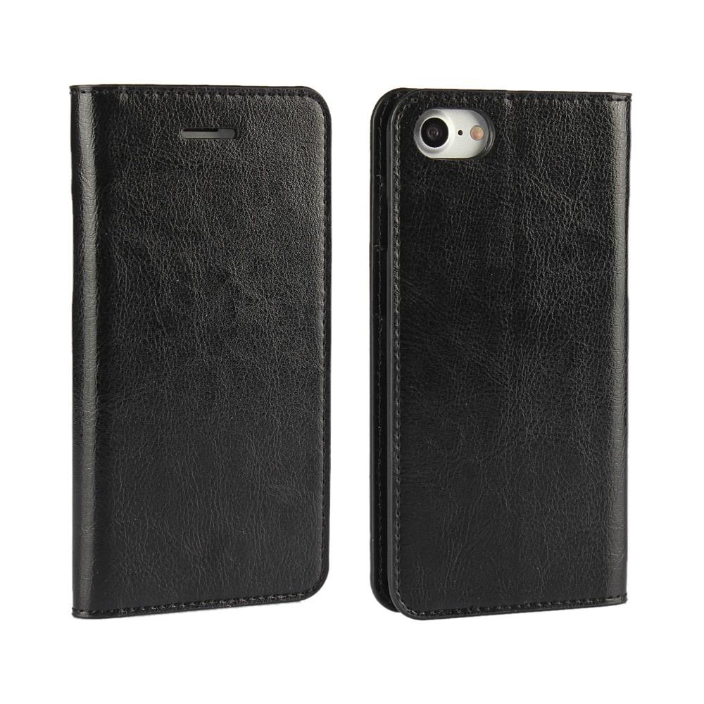 iPhone SE (2022) Smidigt mobilfodral i äkta läder, svart