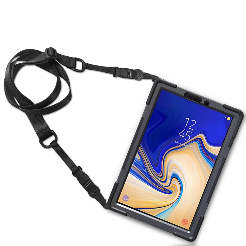 Samsung Galaxy Tab S4 Tufft hybridskal med axelrem Svart
