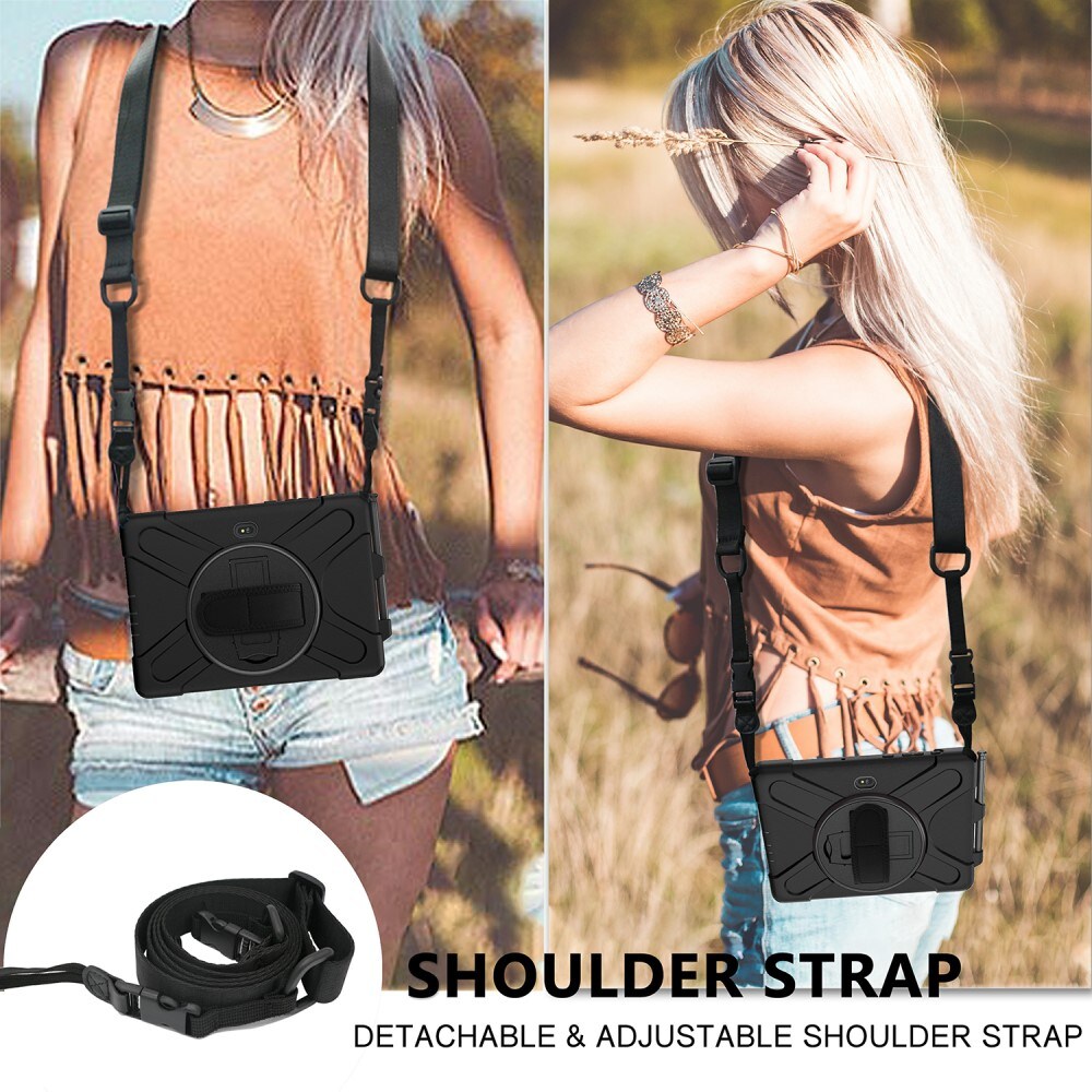 Samsung Galaxy Tab Active4 Pro Tufft hybridskal med axelrem Svart