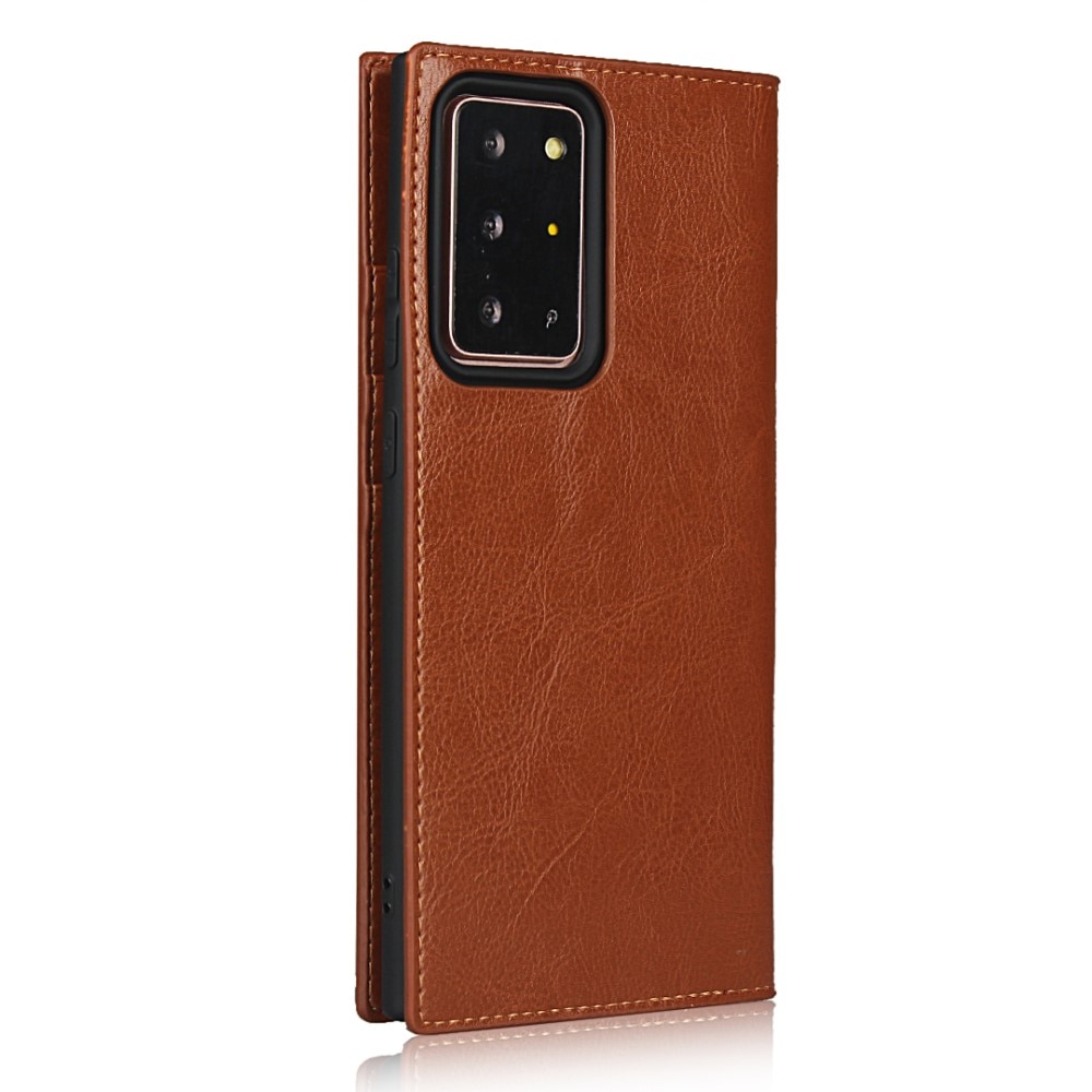 Samsung Galaxy Note 20 Ultra Smidigt mobilfodral i äkta läder, brun