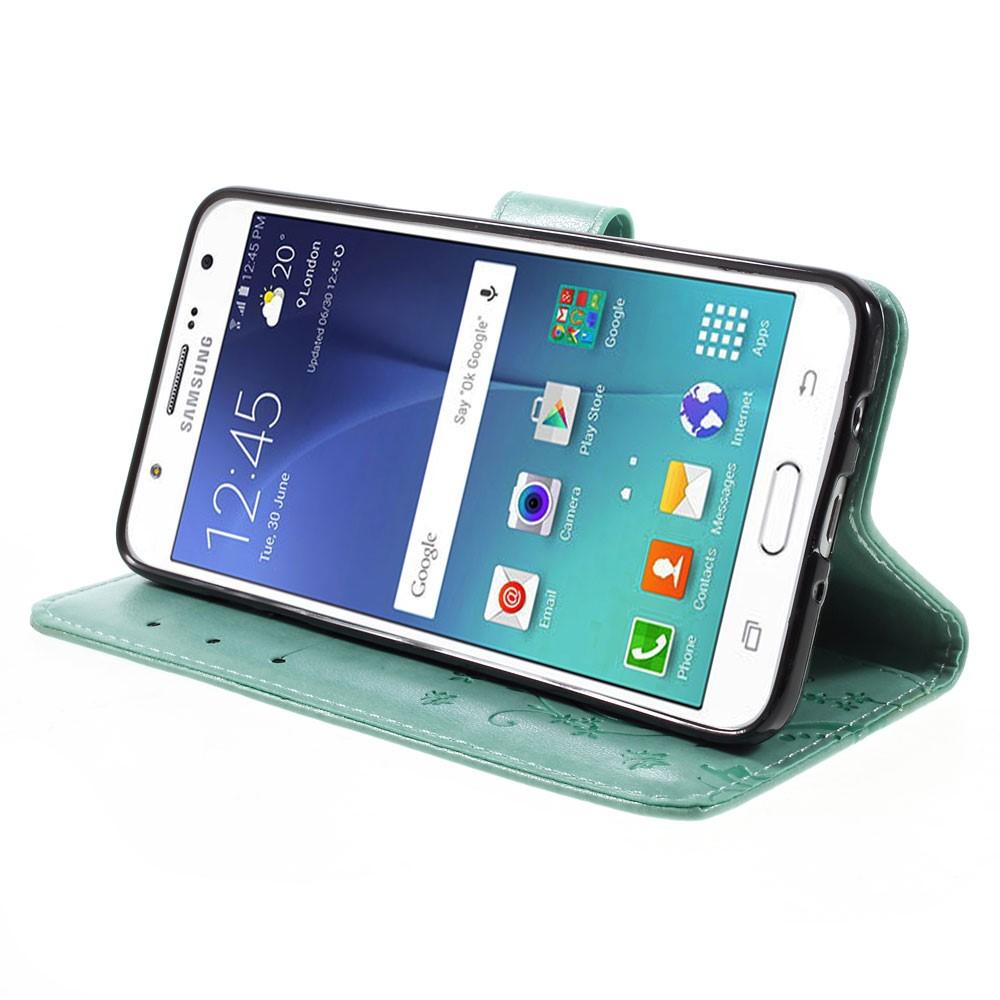 Samsung Galaxy J5 2016 Mobilfodral med fjärilar, Grön