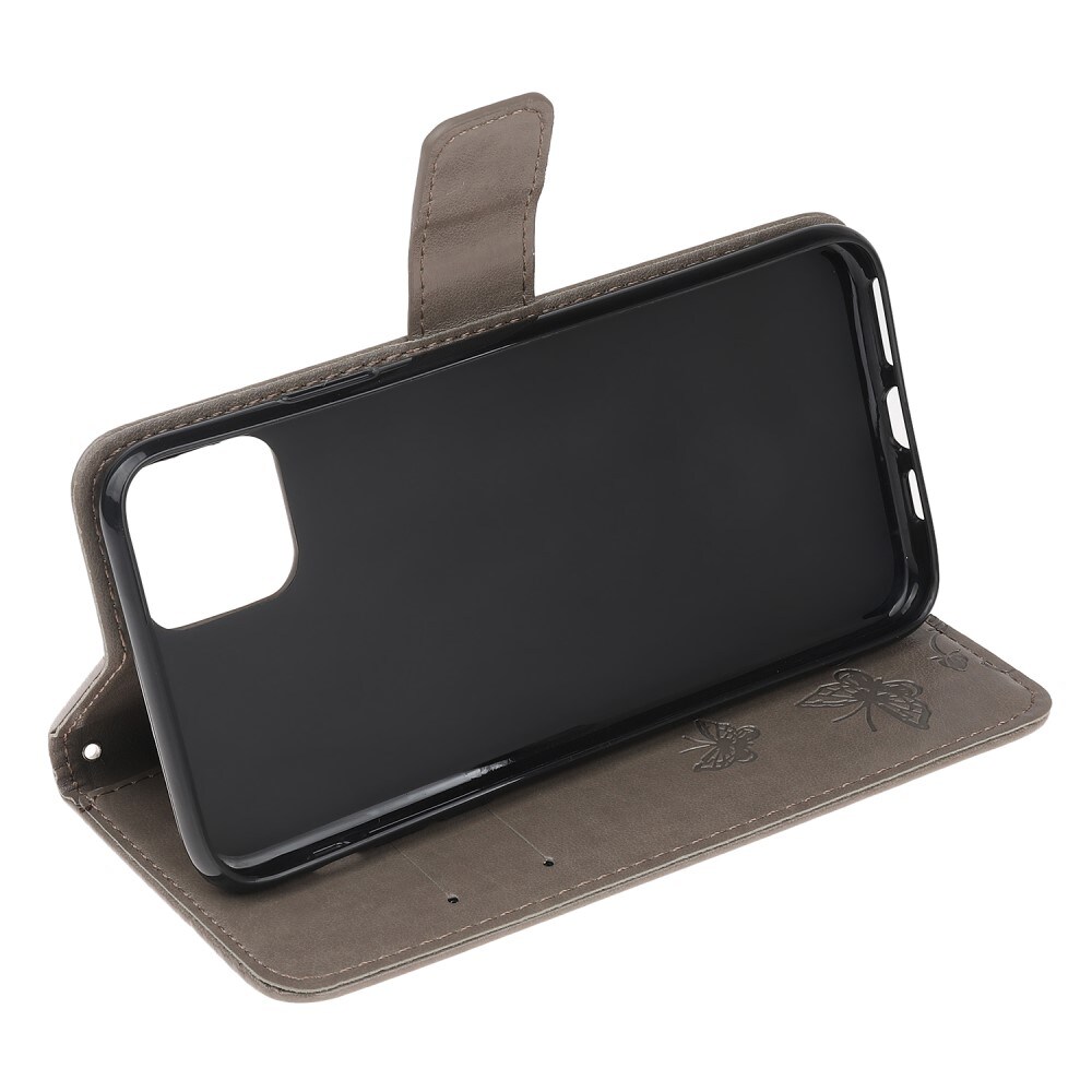 Samsung Galaxy A22 5G Mobilfodral med fjärilar, Grå