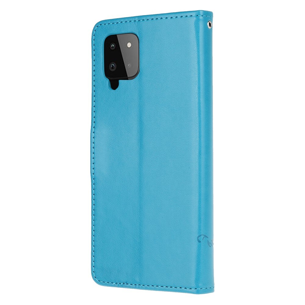 Samsung Galaxy A22 4G Mobilfodral med fjärilar, Blå
