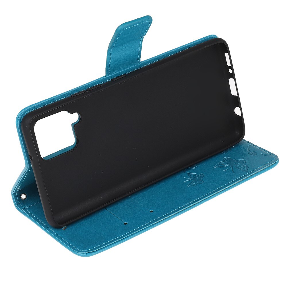 Samsung Galaxy A22 4G Mobilfodral med fjärilar, Blå