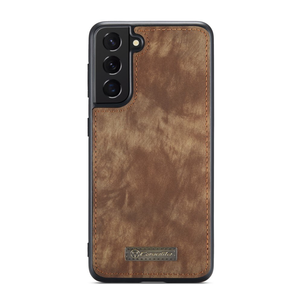 Samsung Galaxy S21 FE Rymligt plånboksfodral med många kortfack, Brun