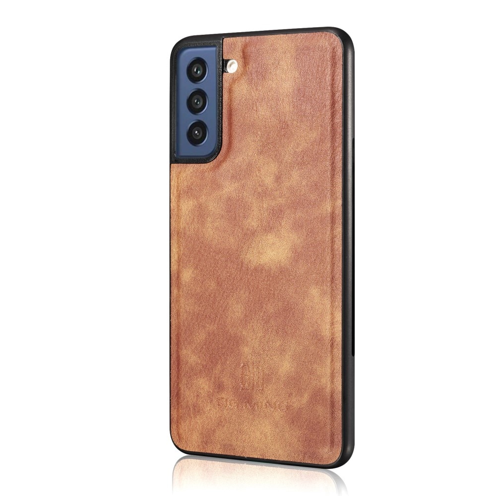 Samsung Galaxy S21 FE Plånboksfodral med avtagbart skal, Cognac