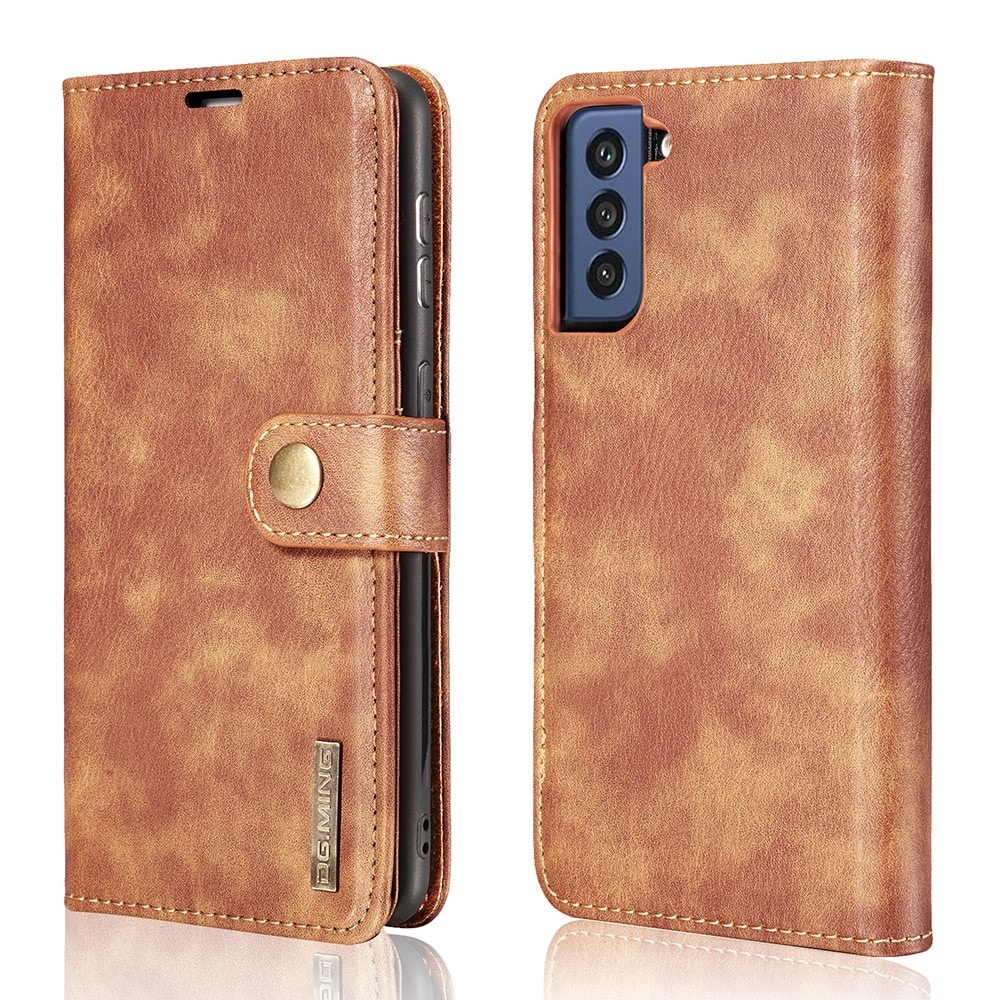 Samsung Galaxy S21 FE Plånboksfodral med avtagbart skal, Cognac