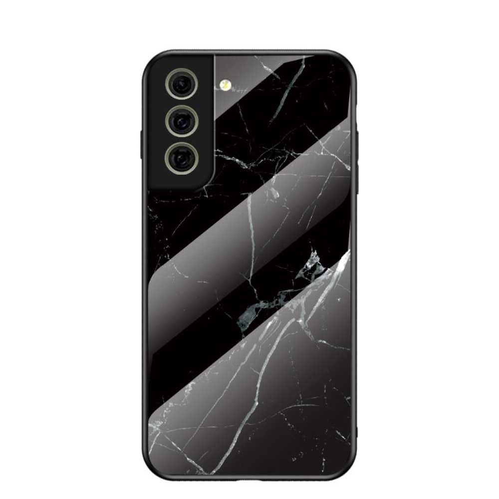 Samsung Galaxy S21 FE Mobilskal med baksida av glas, svart marmor