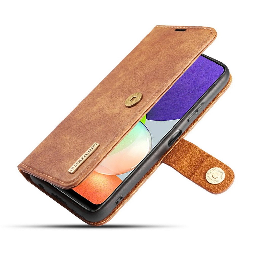 Samsung Galaxy A22 4G Plånboksfodral med avtagbart skal, Cognac