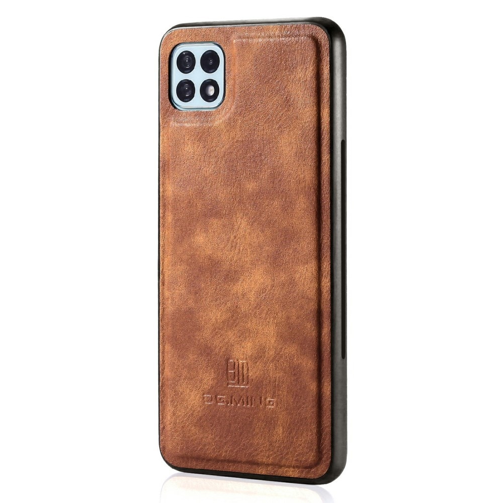 Samsung Galaxy A22 5G Plånboksfodral med avtagbart skal, Cognac