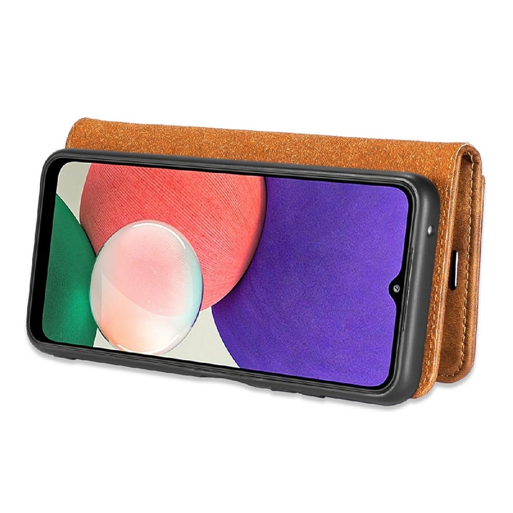 Samsung Galaxy A22 5G Plånboksfodral med avtagbart skal, Cognac