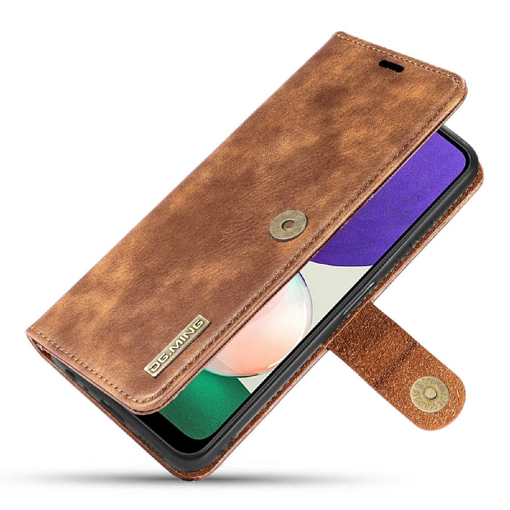 Samsung Galaxy A22 5G Plånboksfodral med avtagbart skal, cognac
