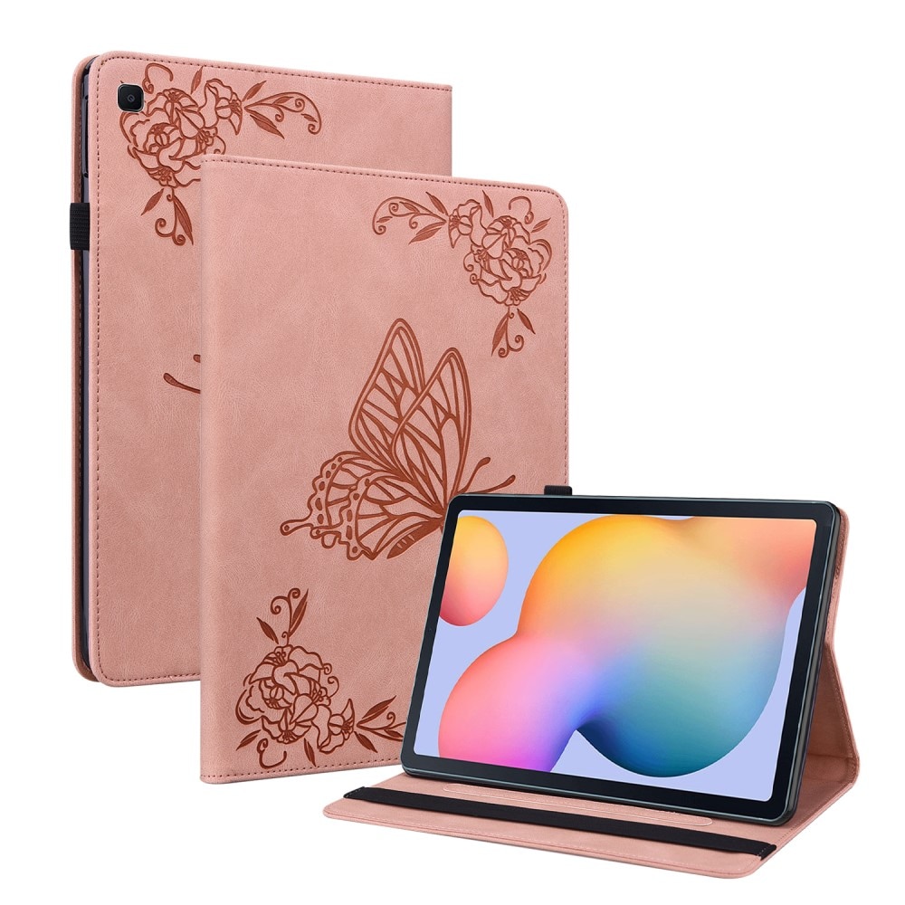 Samsung Galaxy Tab S6 Lite 10.4 rosa Fodral med fjärilar, rosa